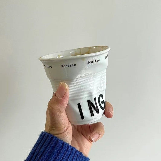 Crushed Coffee Cup Ceramic Mug