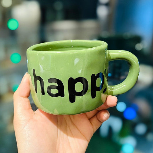 The Daily Happy Hand-Molded Ceramic Mug