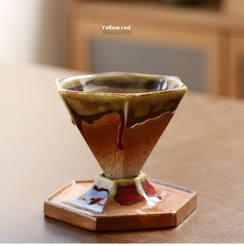 The Aurora Flow Hexagonal Kiln-Fired Espresso Cup