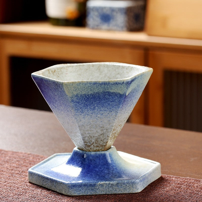 The Aurora Flow Hexagonal Kiln-Fired Espresso Cup