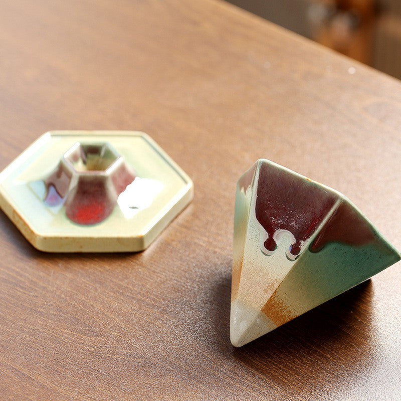 The Aurora Flow Hexagonal Kiln-Fired Espresso Cup