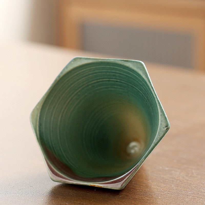 The Aurora Flow Hexagonal Kiln-Fired Espresso Cup