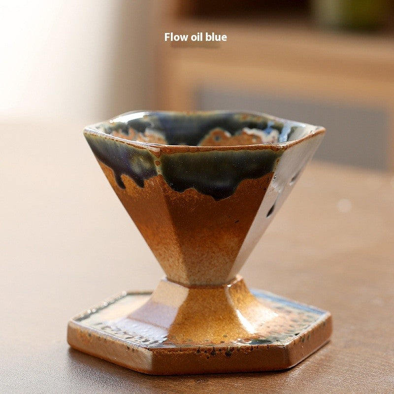 The Aurora Flow Hexagonal Kiln-Fired Espresso Cup
