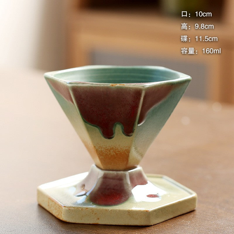 The Aurora Flow Hexagonal Kiln-Fired Espresso Cup