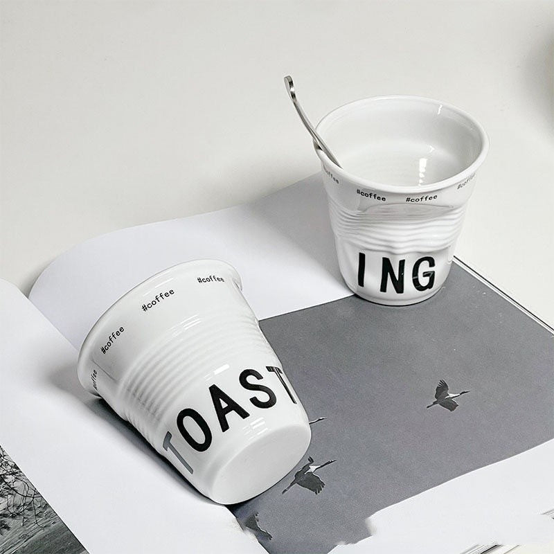Crushed Coffee Cup Ceramic Mug