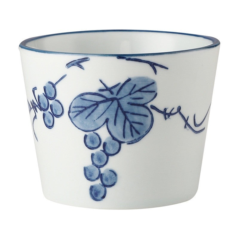 Indigo Leaf Ceramic Tea Cup