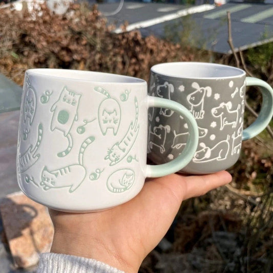 The Playful Paws Etched Ceramic Mug