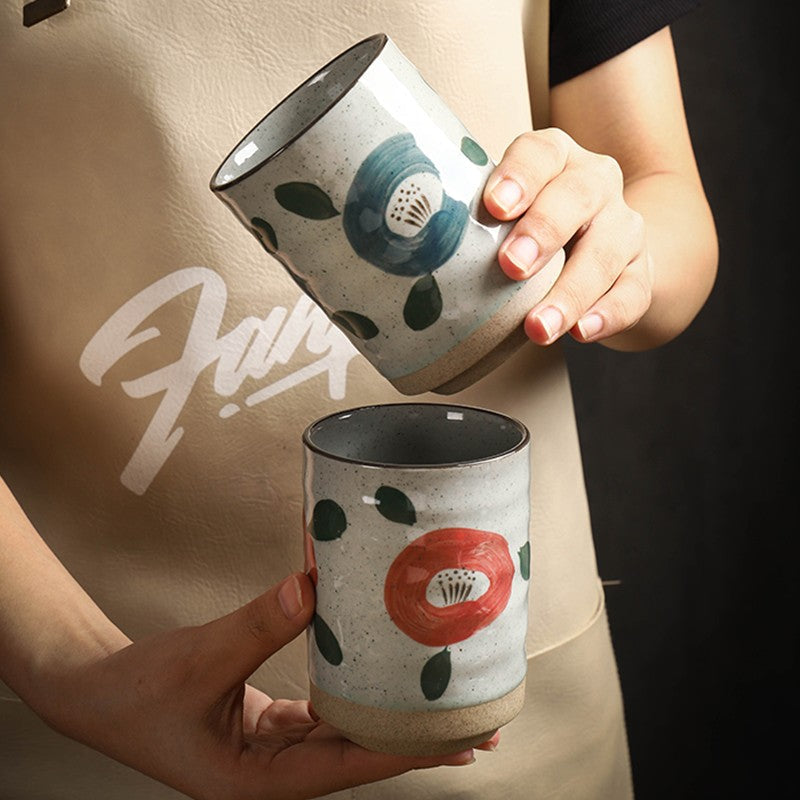 Rustic Japanese-Style Stoneware Tea Cup
