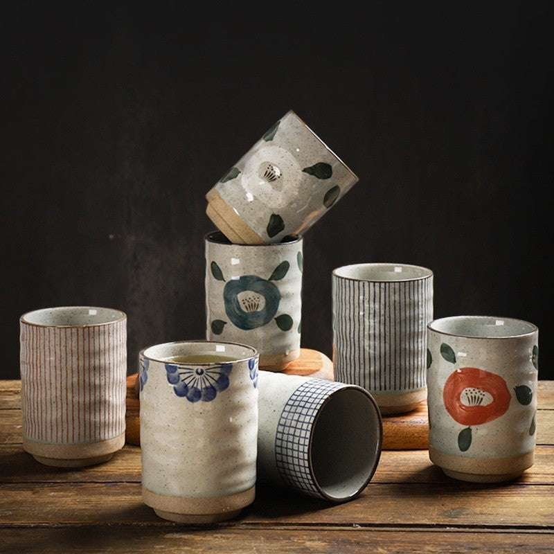 Rustic Japanese-Style Stoneware Tea Cup