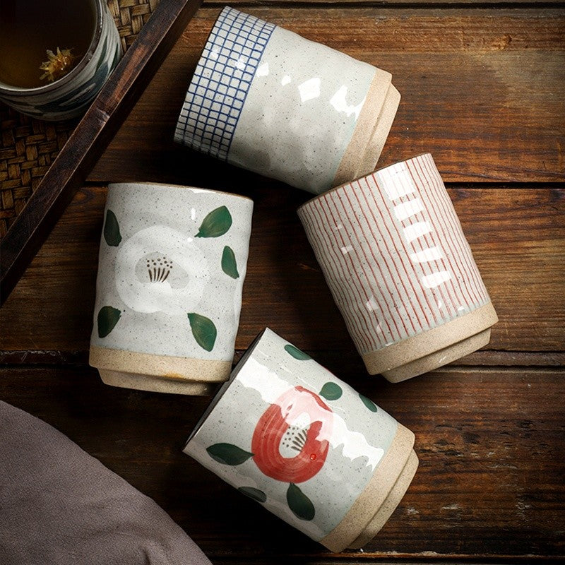 Rustic Japanese-Style Stoneware Tea Cup